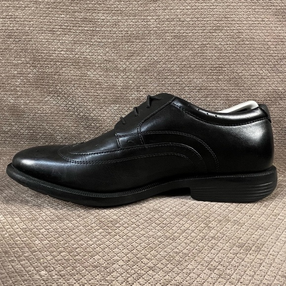 NUNN BUSH Men’s Black Wingtip Lace Up Leather Dress Shoes sz 9.5M LIKE NEW - Picture 11 of 16